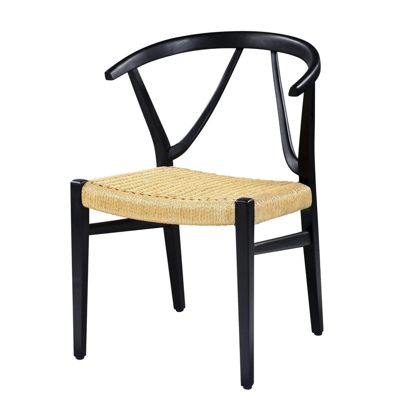 Cargue la imagen en el visor de la galería, Silla para Interior de Madera Color Negro/Natural W- 121428