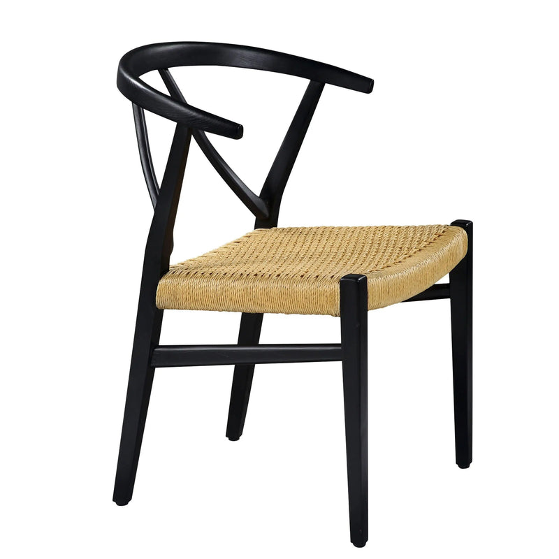 Cargue la imagen en el visor de la galería, Silla para Interior de Madera Color Negro/Natural W- 121428