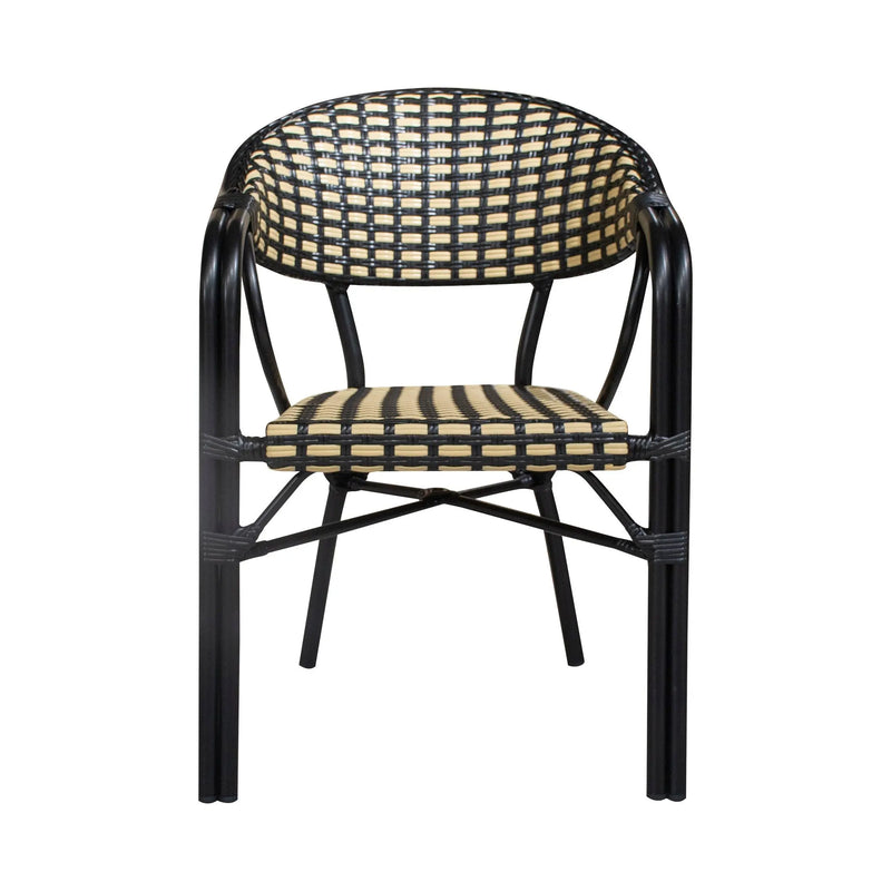 Cargue la imagen en el visor de la galería, Silla de Rattan para Exterior Color beige /Negro WILLSI -WIL040