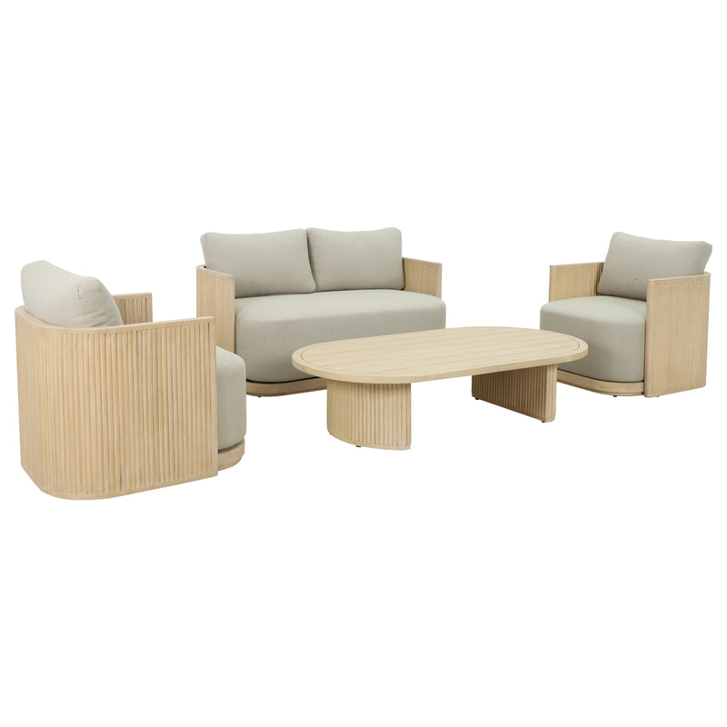 Cargue la imagen en el visor de la galería, Set doble de madera Olympe color natural - HUC40896-DOB