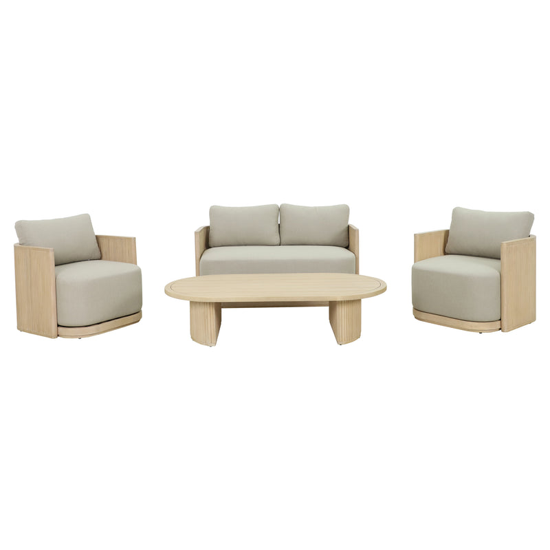 Cargue la imagen en el visor de la galería, Set doble de madera Olympe color natural - HUC40896-DOB