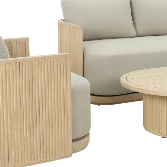 Set doble de madera Olympe color natural - HUC40896-DOB