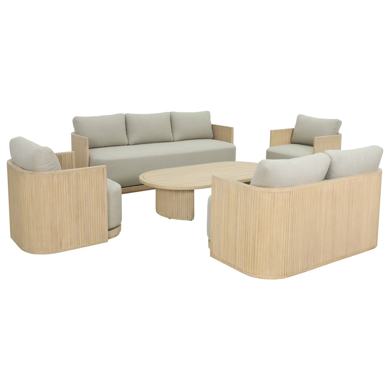 Cargue la imagen en el visor de la galería, Set Olympe Luxury de madera, color Natural - HUC40895-SET