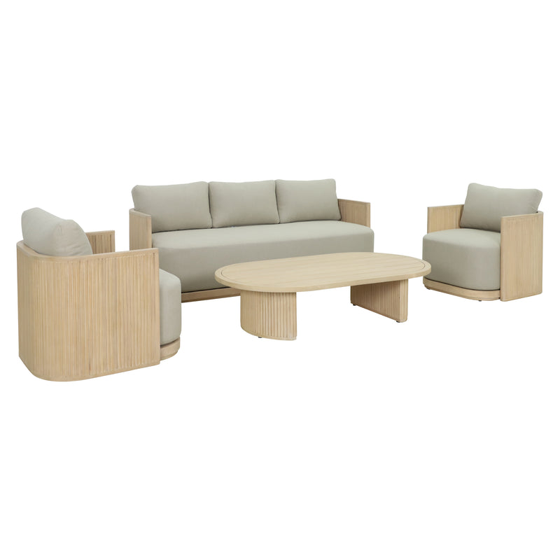 Cargue la imagen en el visor de la galería, Set triple de Madera Olympe color natural - HUC40895-TRI