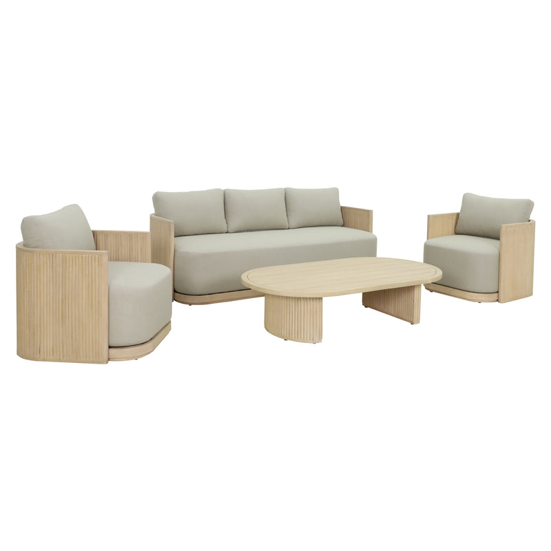 Cargue la imagen en el visor de la galería, Set triple de Madera Olympe color natural - HUC40895-TRI