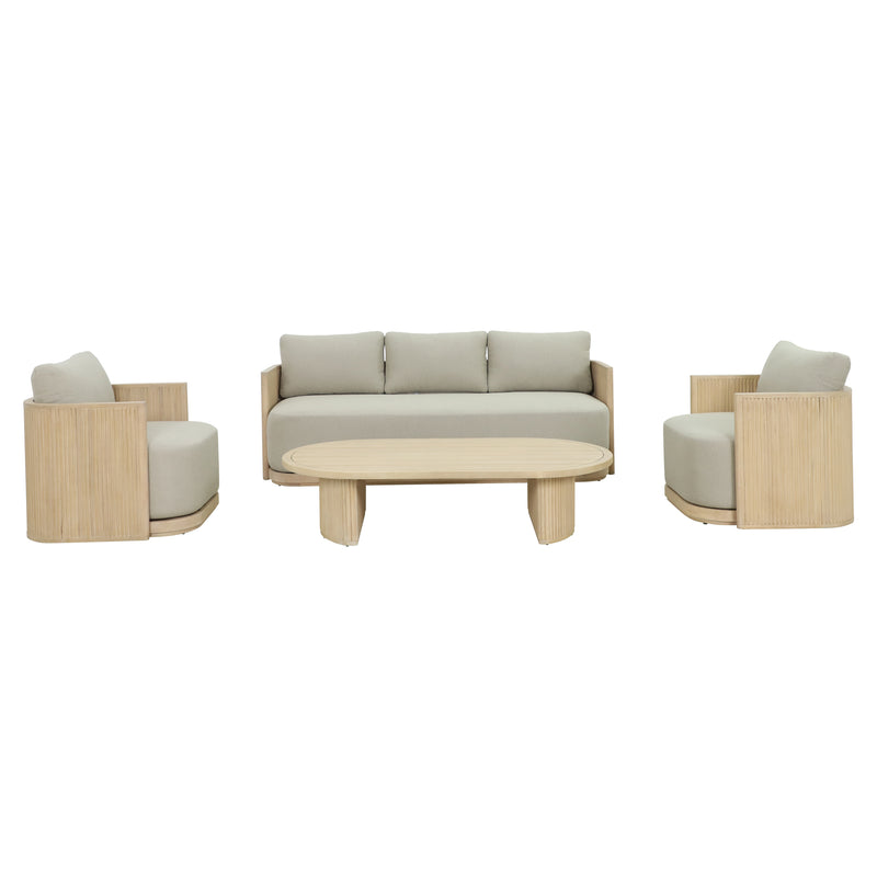 Cargue la imagen en el visor de la galería, Set triple de Madera Olympe color natural - HUC40895-TRI