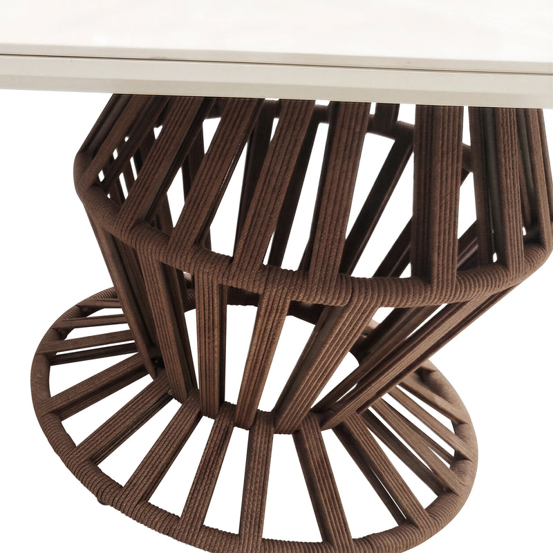 Load image into Gallery viewer, Mesa de comedor 2.8m OMNTE para interior, color café - GL3AE-471105-9100KD