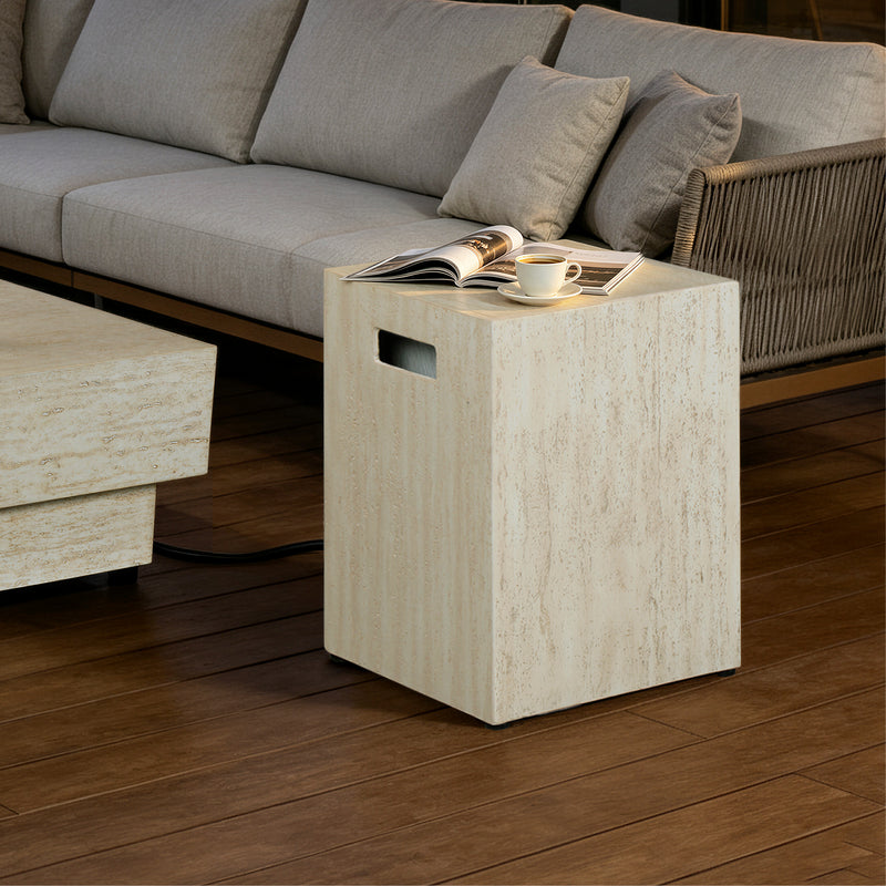 Load image into Gallery viewer, Light Gray Square LP Fire Pit Cover - F170109A