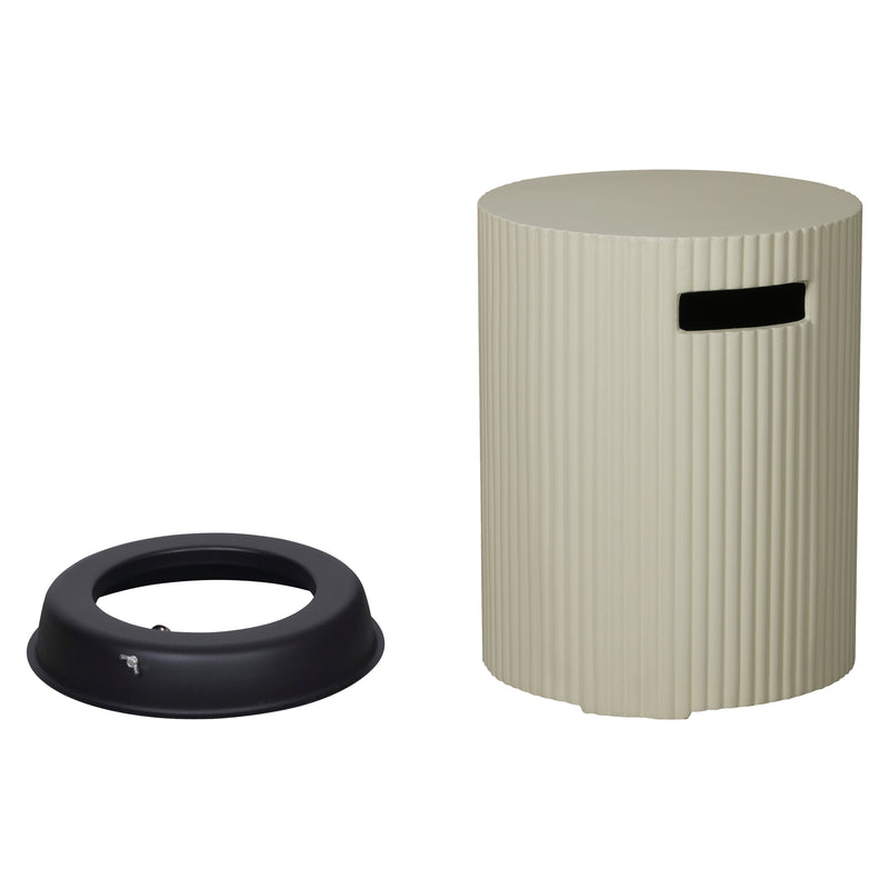 Cargue la imagen en el visor de la galería, Tapa para gas LP redonda de fogata, color Beige - PD-F250004-B