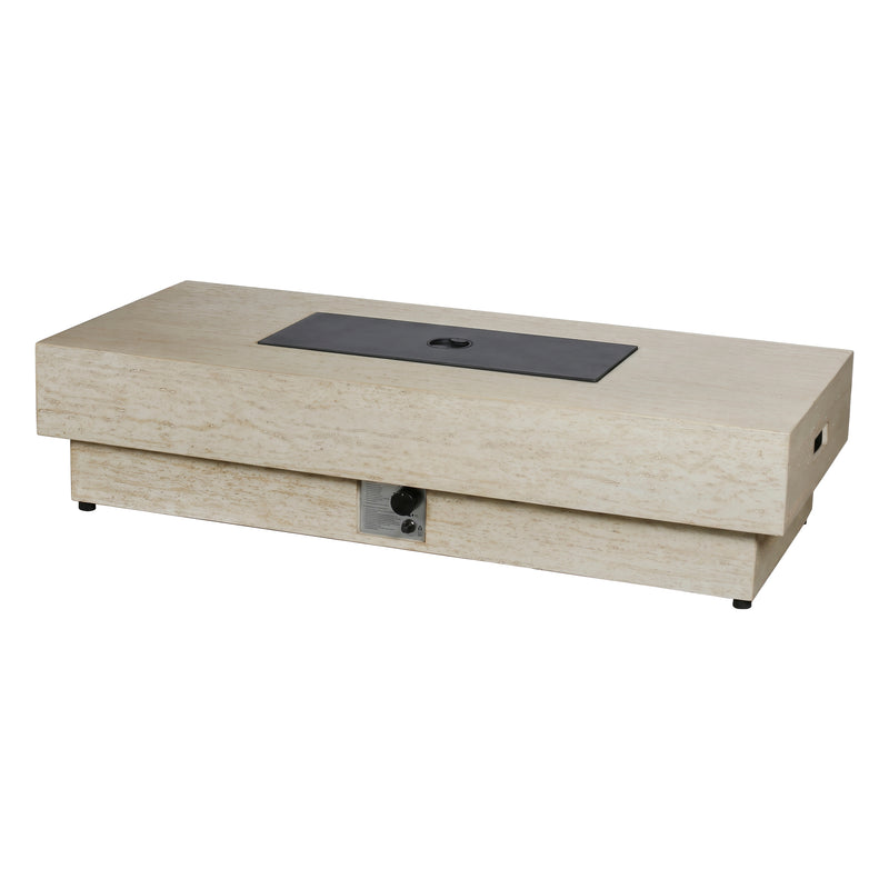 Cargue la imagen en el visor de la galería, Hoguera para fogata de Gas Rectangular color Travertino crema - PD-F250124