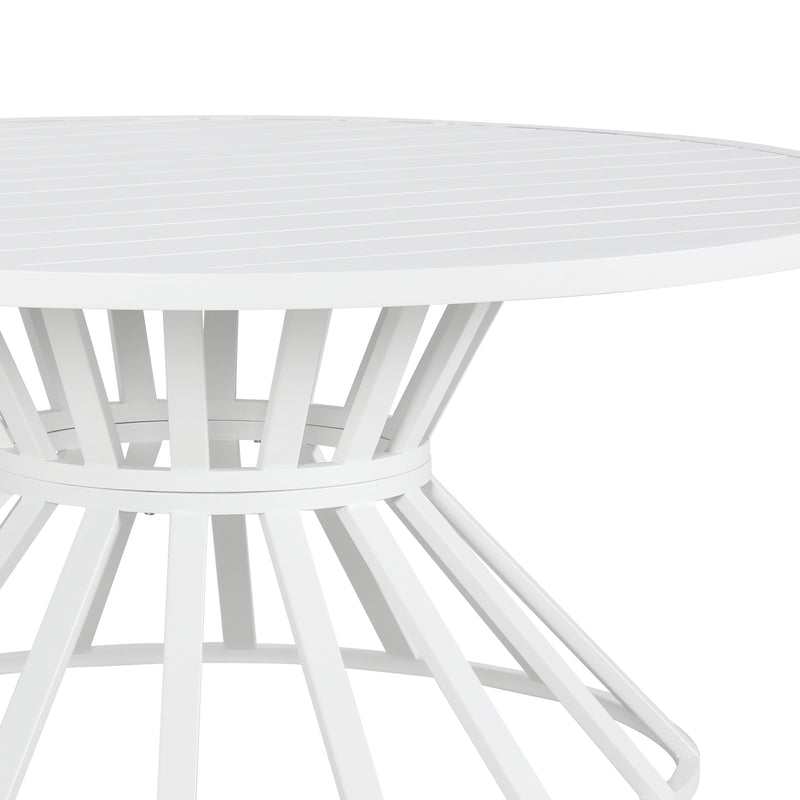 Cargue la imagen en el visor de la galería, Mesa de Aluminio redonda 1.52 M color Blanco Piaggo - GL3AQ59226-WH