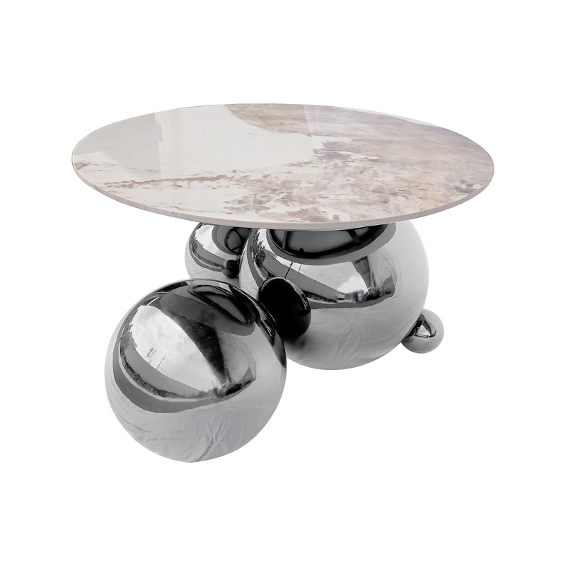 Cargue la imagen en el visor de la galería, Mesa de centro de Interior PIEDRA marmoleado D.80cms - BW80465