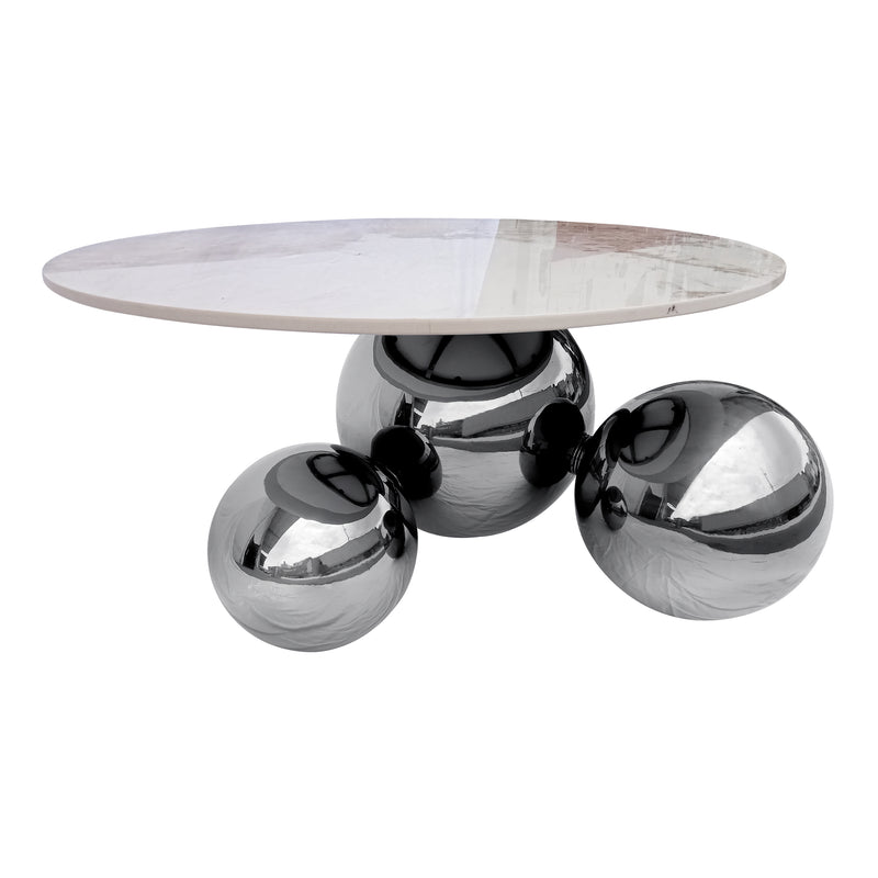 Cargue la imagen en el visor de la galería, Mesa de centro de Interior PIEDRA marmoleado D.80cms - BW80465