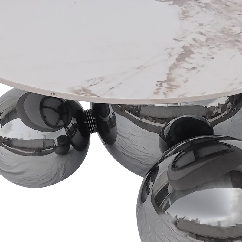 Cargue la imagen en el visor de la galería, Mesa de centro de Interior PIEDRA marmoleado D.80cms - BW80465