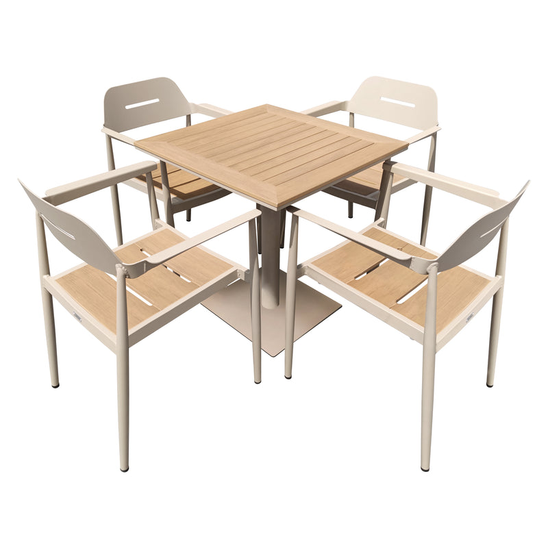 Cargue la imagen en el visor de la galería, Comedor Pilot + 4 sillas Liba color champagne