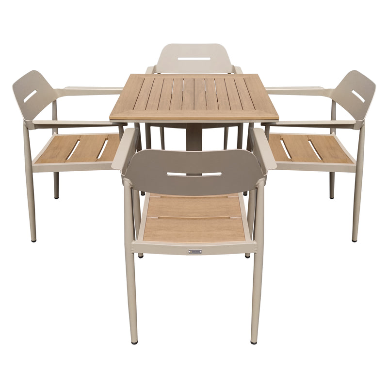 Cargue la imagen en el visor de la galería, Comedor Pilot + 4 sillas Liba color champagne