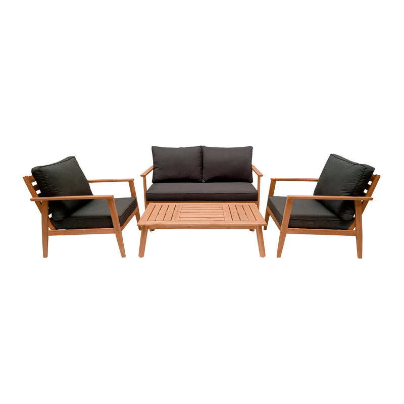 Cargue la imagen en el visor de la galería, Set doble Plaza + mesa Laguna centro de madera