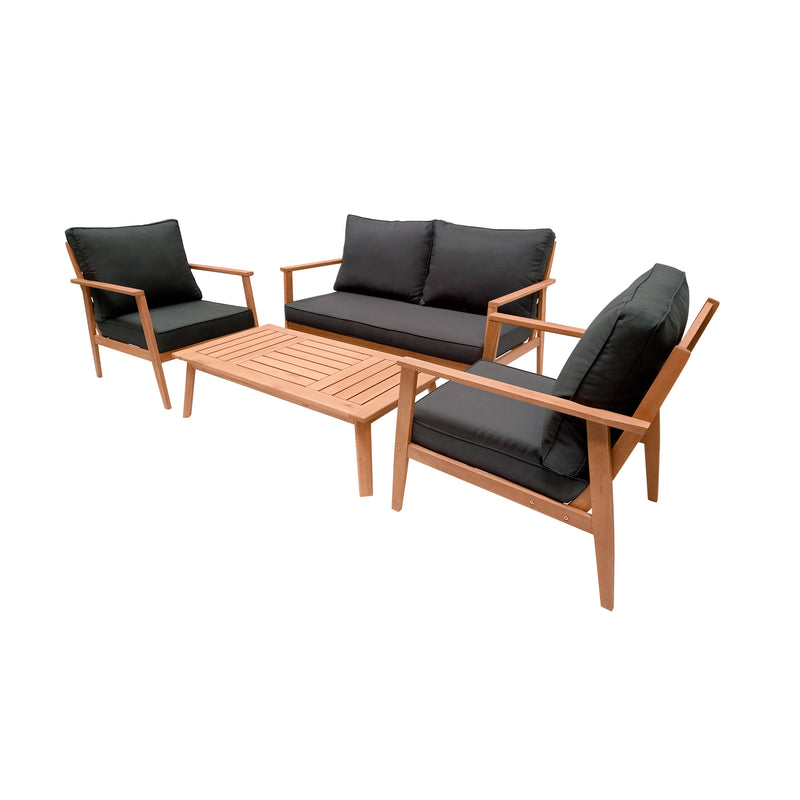 Cargue la imagen en el visor de la galería, Set doble Plaza + mesa Laguna centro de madera