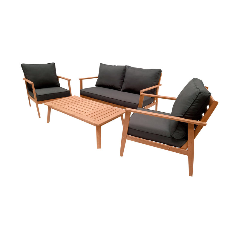 Cargue la imagen en el visor de la galería, Set doble Plaza + mesa Laguna centro de madera