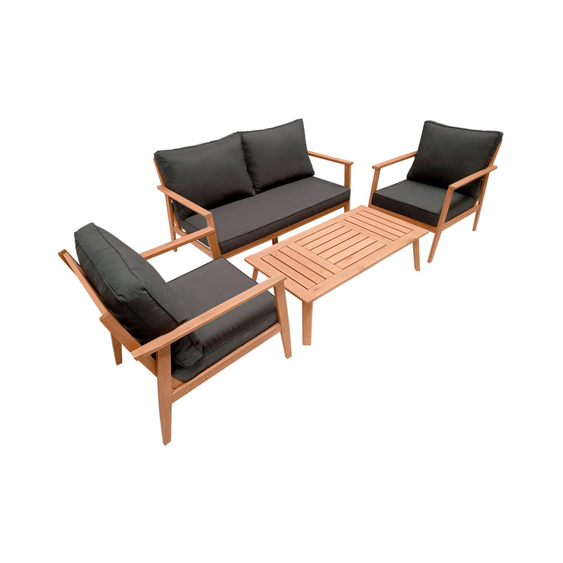 Cargue la imagen en el visor de la galería, Set doble Plaza + mesa Laguna centro de madera