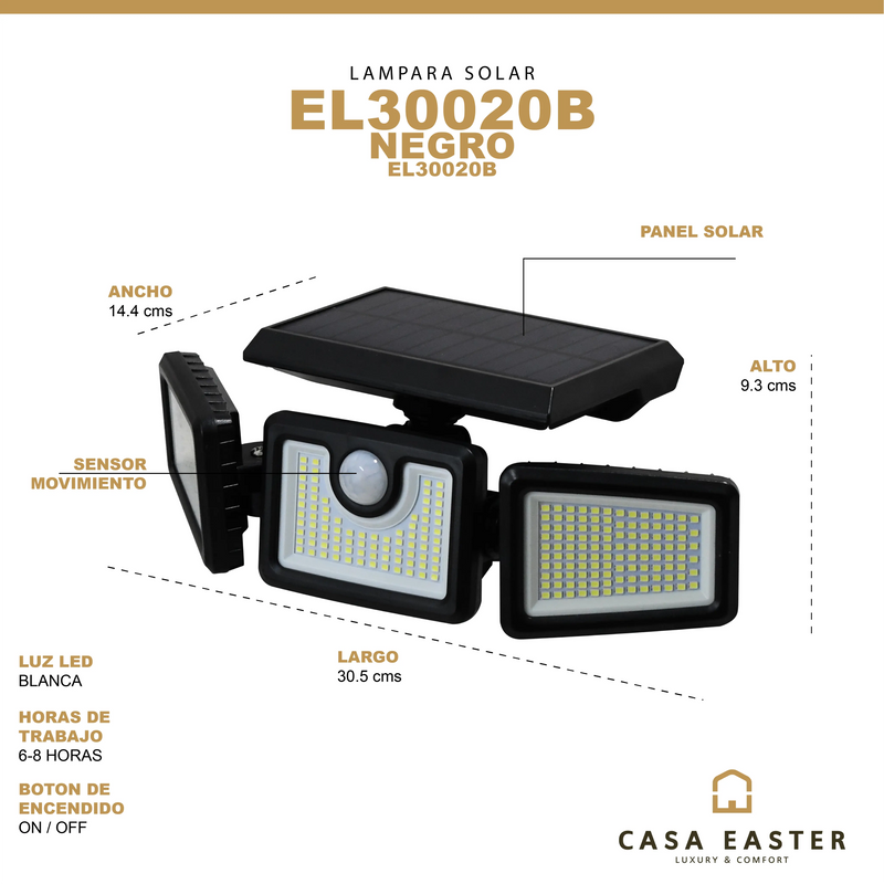 Cargue la imagen en el visor de la galería, Panel solar de 3 leds EL30020B CasaEaster