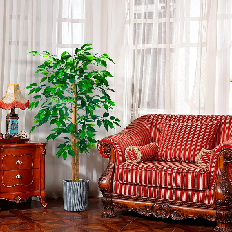 Cargue la imagen en el visor de la galería, Planta Decorativa Artificial para Exterior y Interior con 1.20m Alto, FICUS TREE -201099-FI CasaEaster