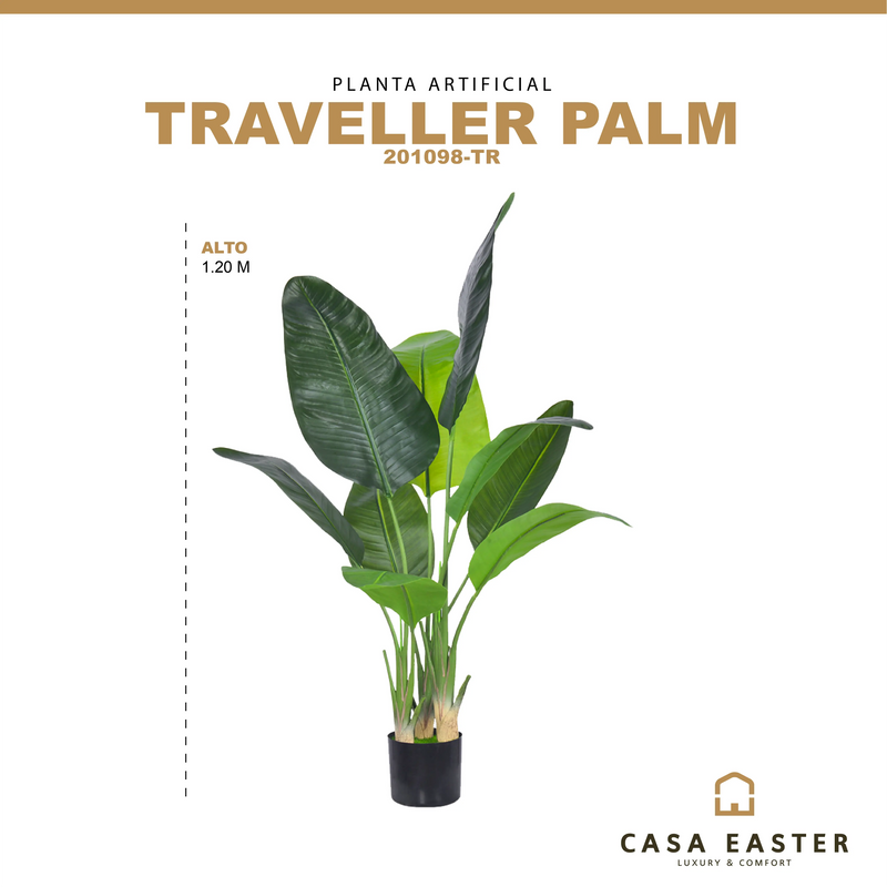 Cargue la imagen en el visor de la galería, Planta Decorativa Artificial para Exterior y Interior con 1.20m Alto, TRAVELLER PALM-201098-TR CasaEaster