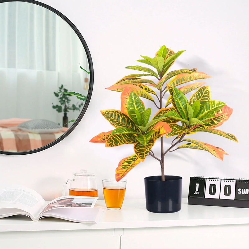 Cargue la imagen en el visor de la galería, Planta Decorativa Artificial para Exterior y Interior con 60cm Alto,GARDEN CROTON-201074-GA CasaEaster
