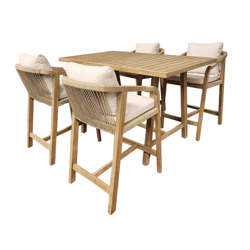 Cargue la imagen en el visor de la galería, Comedor de barra Alto 1.56 M para Exterior o Interior modelo RIMINI + 4 sillas rimini de barra -CAPEOJMR