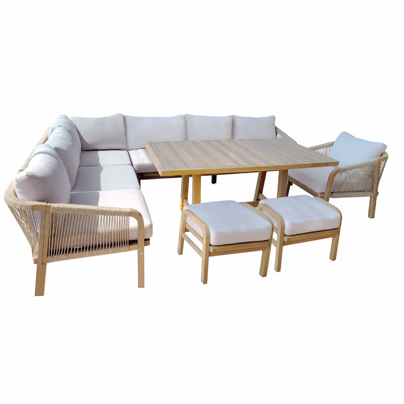 Cargue la imagen en el visor de la galería, Sala para Exterior e Interior de Madera Color Blanco RIMINI FAMILIAR-SDMPERF