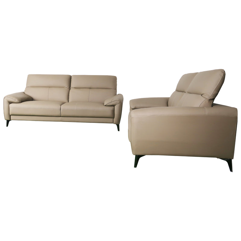 Cargue la imagen en el visor de la galería, Set duo de interior sofá triple + sofá doble S8913 con vinipiel color Kaki - S8913-KAKI