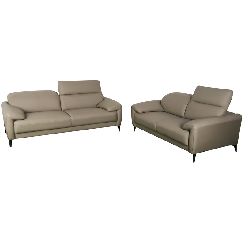 Cargue la imagen en el visor de la galería, Set duo de interior sofá triple + sofá doble S8913 con vinipiel color Kaki - S8913-KAKI