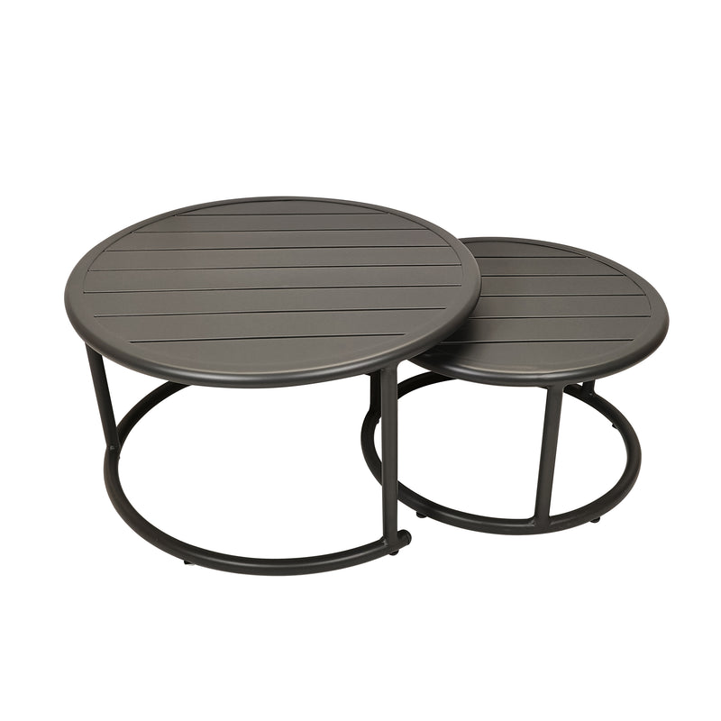 Cargue la imagen en el visor de la galería, Set para interior y exterior color Carbon Charlton + mesa moises carbón GLA-83119-322-TRI