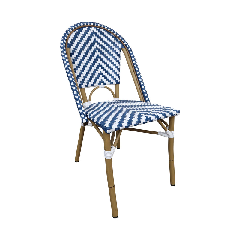 Load image into Gallery viewer, Rattan chair for outdoor and indoor use, White & blue, SCOOTLAND 33 - SCOOT33