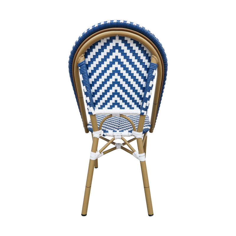 Load image into Gallery viewer, Rattan chair for outdoor and indoor use, White & blue, SCOOTLAND 33 - SCOOT33