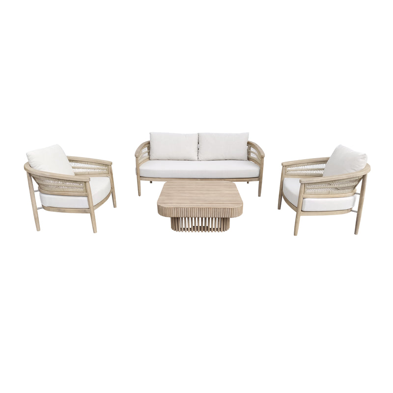 Cargue la imagen en el visor de la galería, Set triple Hera de madera color natural - HUC40538-DOB