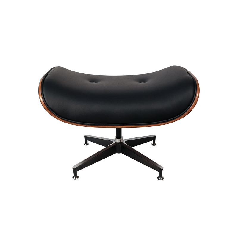 Cargue la imagen en el visor de la galería, Set silla individual de oficina con taburete JY6025 color negro-café - JY6025