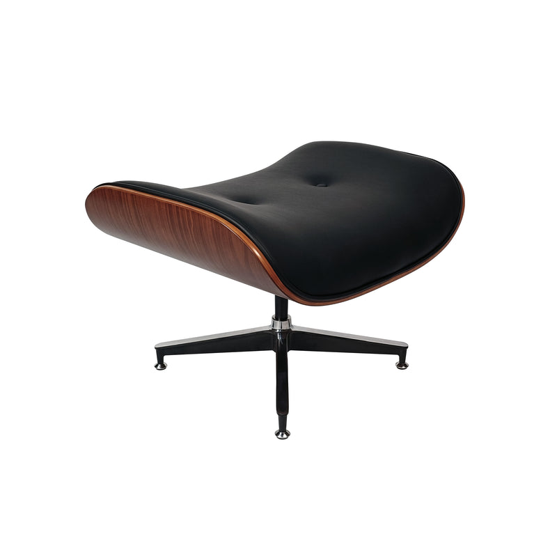 Cargue la imagen en el visor de la galería, Set silla individual de oficina con taburete JY6025 color negro-café - JY6025