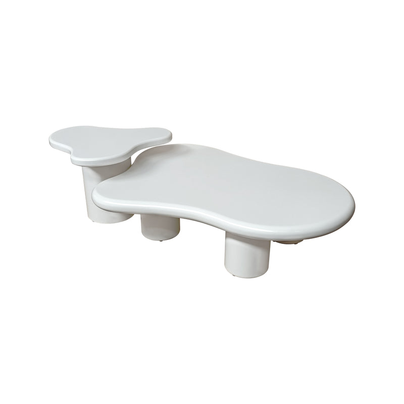 Cargue la imagen en el visor de la galería, Mesa de centro de Interior doble Nube 1.2 M / 60 cms, color blanco - NUB02