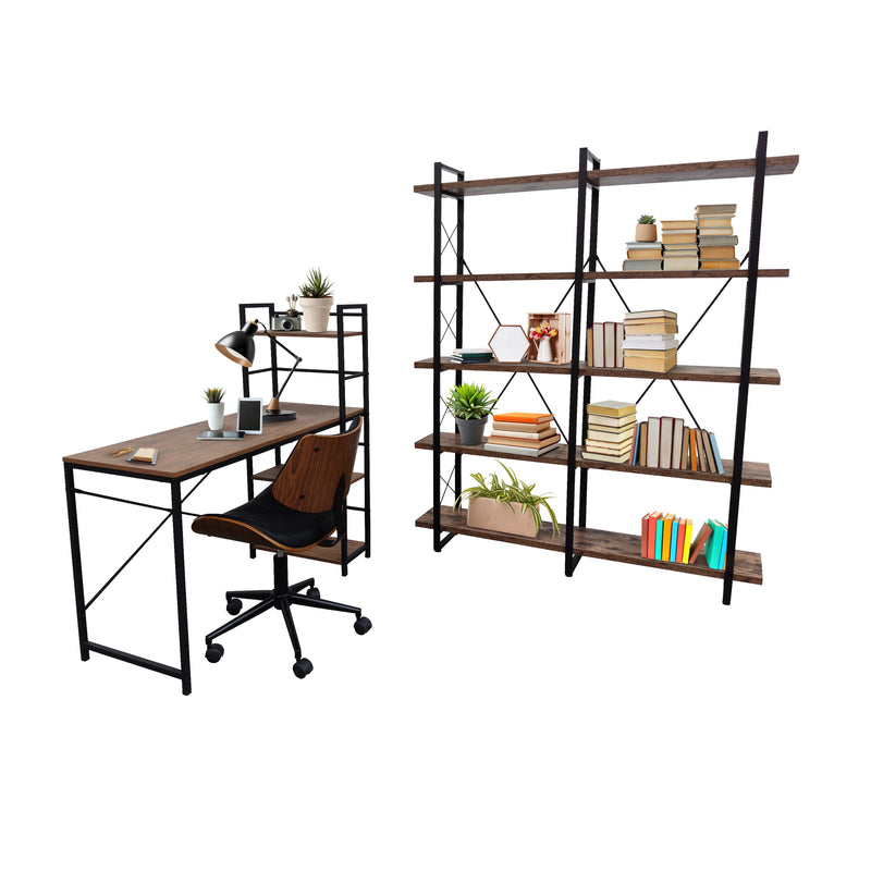 Cargue la imagen en el visor de la galería, Set para oficina estilo Industrial 3 piezas con JY6238XB color brown