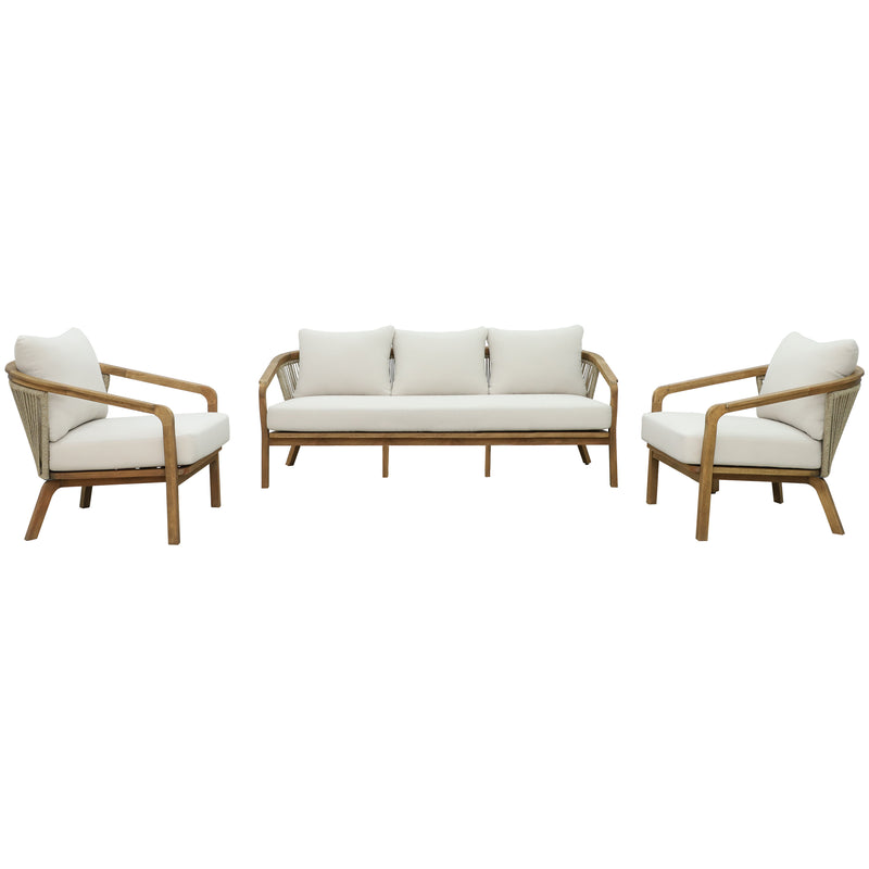 Cargue la imagen en el visor de la galería, Set Triple de madera Sunday para interior y exterior color natural - HUC39965-TRI-SM