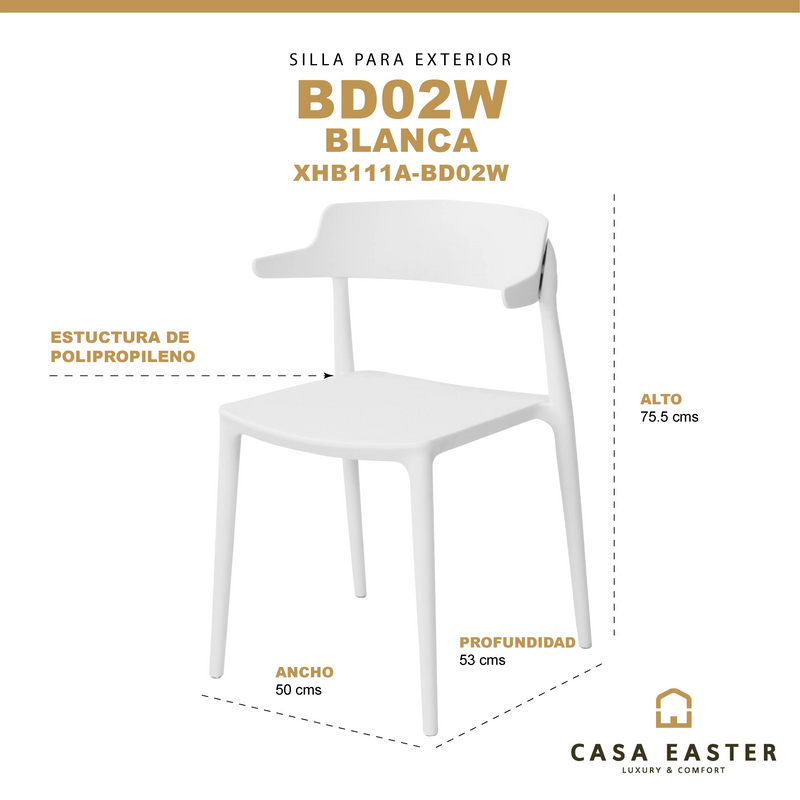 Cargue la imagen en el visor de la galería, SILLA BD02W Color Blanca 60083 - XHB111A-BD02W CasaEaster