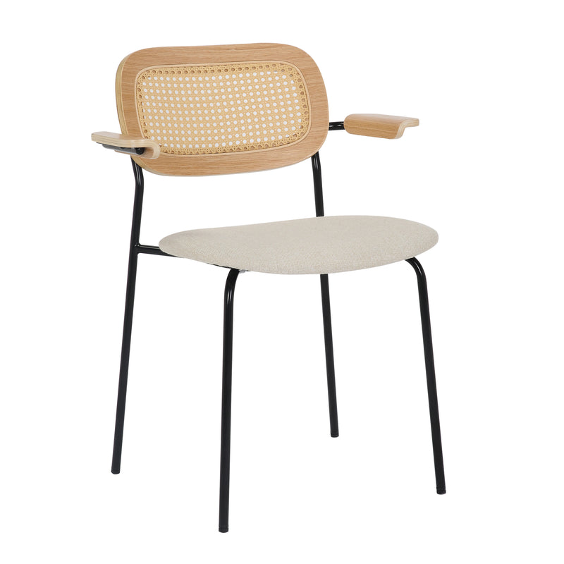 Cargue la imagen en el visor de la galería, Silla de Interior Oak color Beige con Ratan - JY6334XT