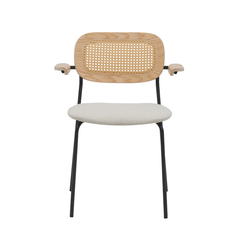 Cargue la imagen en el visor de la galería, Silla de Interior Oak color Beige con Ratan - JY6334XT