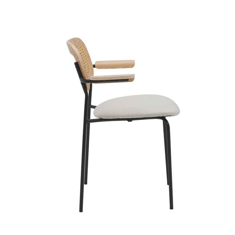 Cargue la imagen en el visor de la galería, Silla de Interior Oak color Beige con Ratan - JY6334XT