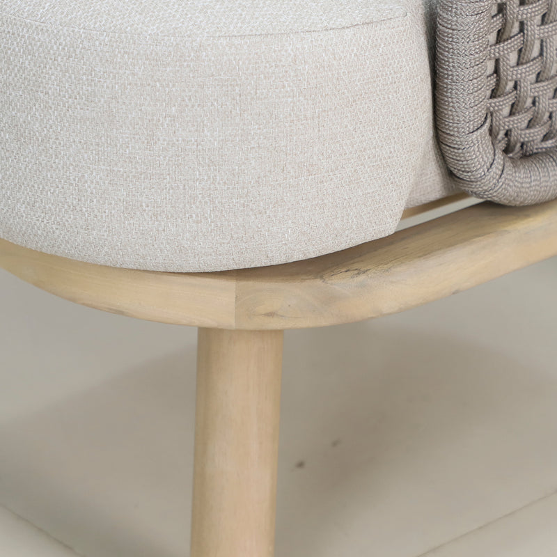 Cargue la imagen en el visor de la galería, Sillón Individual Anya de madera color natural & gris - HUC40443GIM