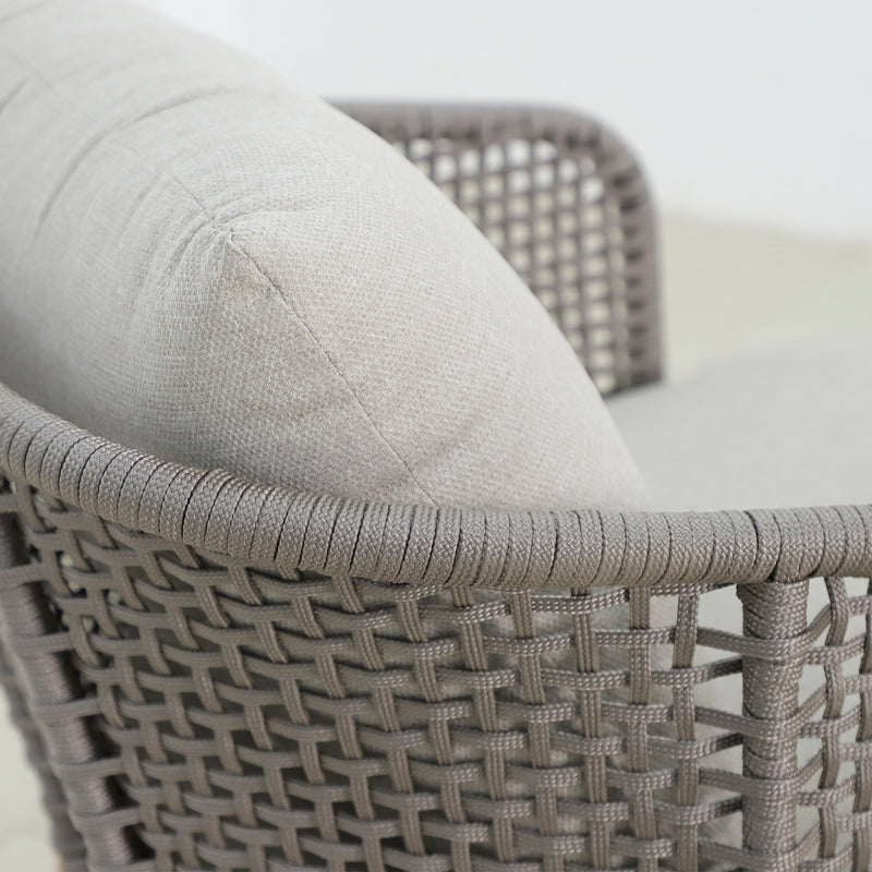 Cargue la imagen en el visor de la galería, Sillón Individual Anya de madera color natural & gris - HUC40443GIM