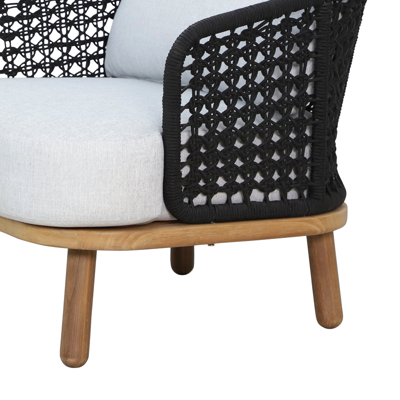 Cargue la imagen en el visor de la galería, Sillón Indidivudal Anya de madera color natural & negro - HUC40369