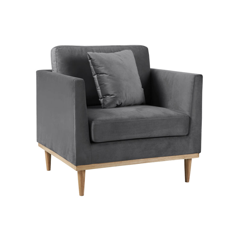 Cargue la imagen en el visor de la galería, Sillón de interior moderno Siva color gris oscuro - 76436