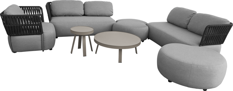 Cargue la imagen en el visor de la galería, Set modular SOFT Luxury con puff, 7 Piezas color gris - SOFT-KAF